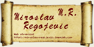 Miroslav Regojević vizit kartica